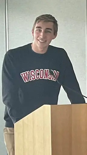 Will Cram presenting his project