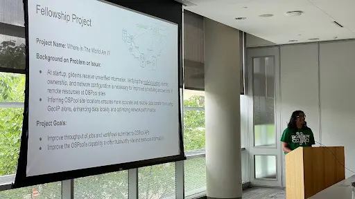 Neha Talluri presenting her project, “Where In the World Am I”