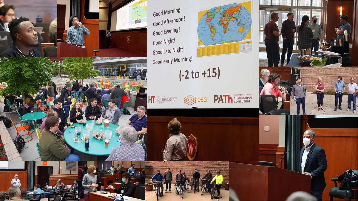 Collage of photos from HTCondor Week